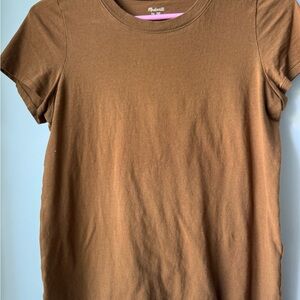 Madewell 100% Cotton | Short-Sleeve Crewneck Tee in Warm Brown